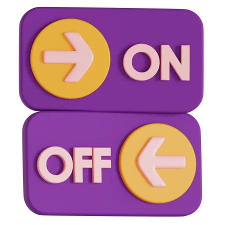 On And Off 3D Illustration