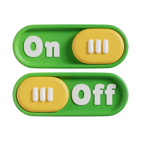 On And Off Toggle Switch Buttons  3D Icon