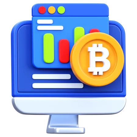 Bitcoin on-line  3D Icon