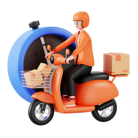 On Time Delivery  3D Icon