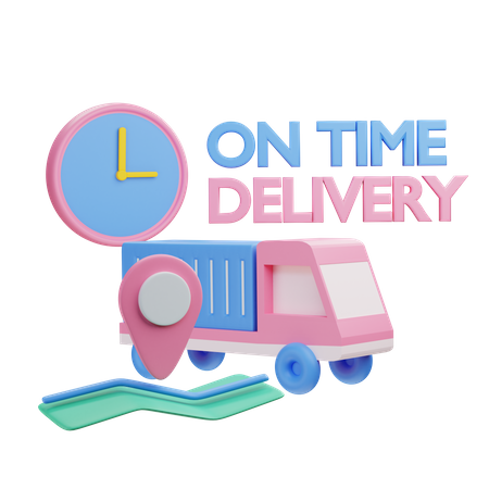 On Time Delivery  3D Icon