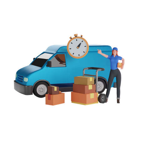 On time delivery service  3D Icon
