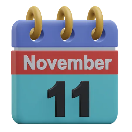 Once de noviembre  3D Icon