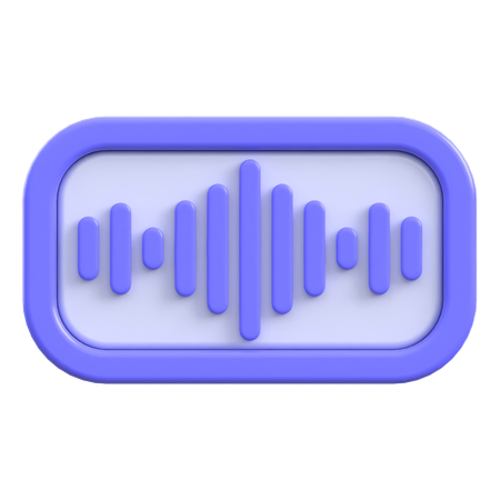 Onda de sonido de IA redondeada  3D Icon