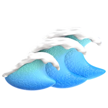 Ondas de praia  3D Icon