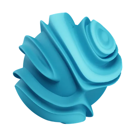 Azul ondulado  3D Icon