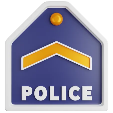 3 D Icon Illustration One Block Police Rank 3D Icon
