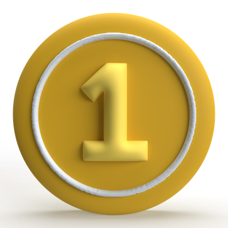 One Coin  3D Icon