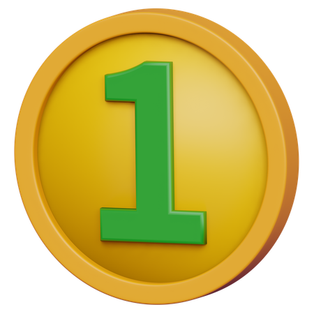 One Coin  3D Icon