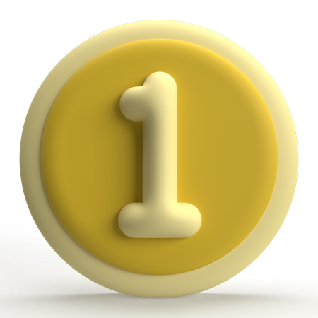 One Coin  3D Icon