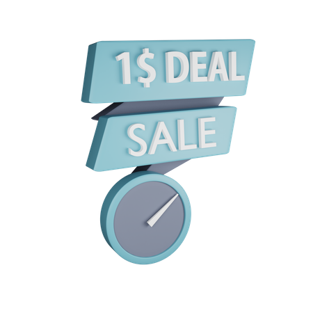 One dollar deal  3D Illustration