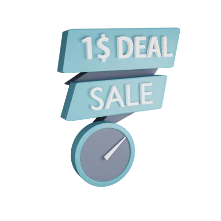 One dollar deal  3D Illustration