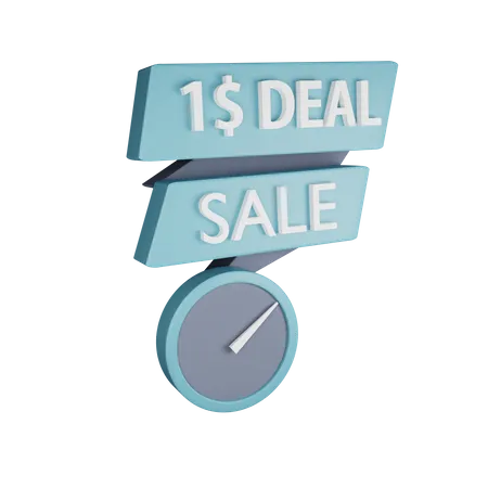 1 Dollar Deal 3 D Illustration Contains PNG BLEND And OBJ 3D Illustration