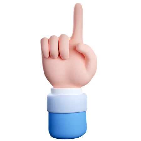 One Finger Counting Gesture  3D Icon