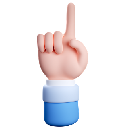 One Finger Counting Gesture  3D Icon
