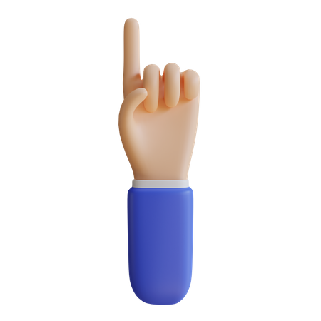 One Finger Hand  3D Illustration