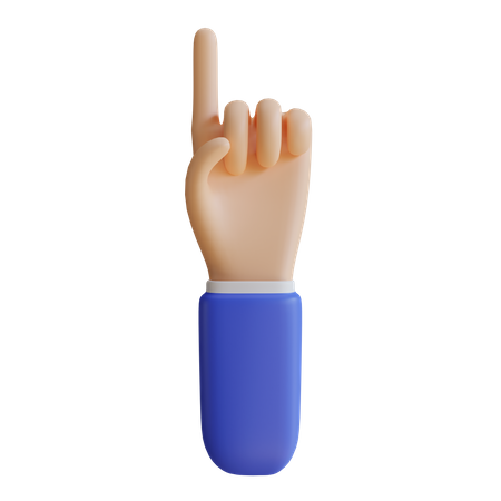 One Finger Hand 3D Illustration