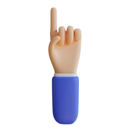 One Finger Hand  3D Illustration