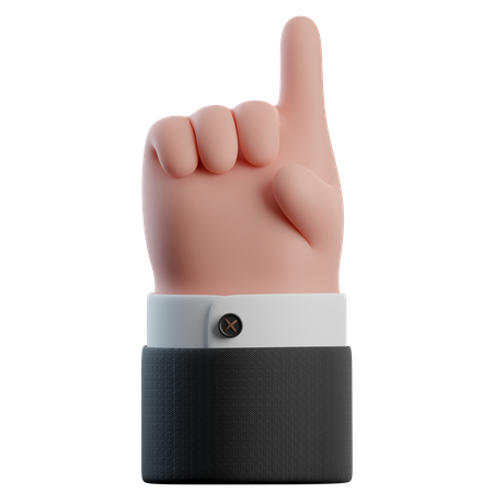 One Finger Hand Gesture  3D Icon