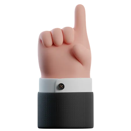 One Finger Hand Gesture  3D Icon