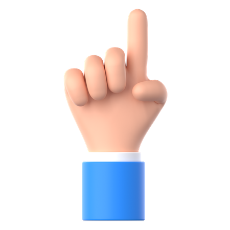 One Finger Hand Gesture  3D Icon