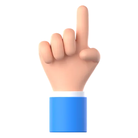 One Finger Hand Gesture  3D Icon