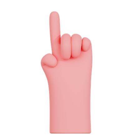 One Finger Hand Gesture  3D Icon