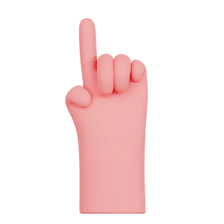 One Finger Hand Gesture  3D Icon