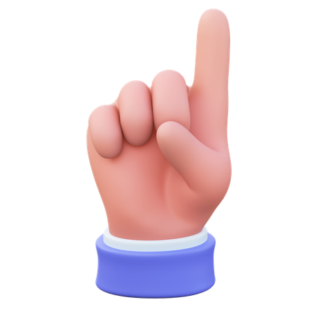 One Finger Hand Gesture  3D Icon