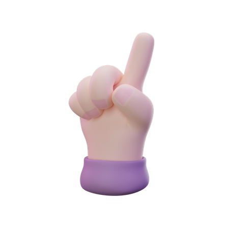 One Finger Hand Gesture  3D Icon