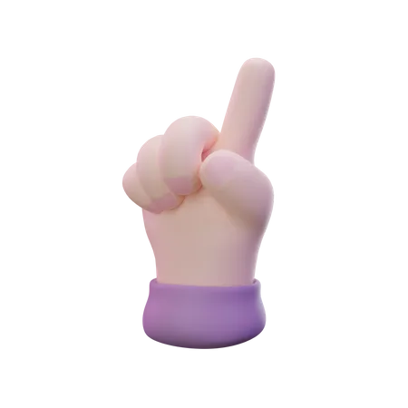 One Finger Hand Gesture  3D Icon