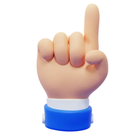 One Finger Hand Gesture  3D Icon