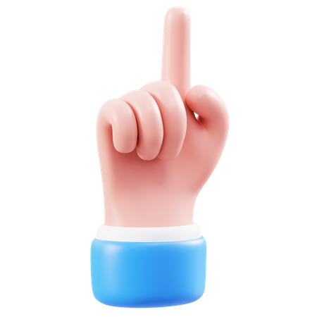 One Finger Hand Gesture  3D Icon