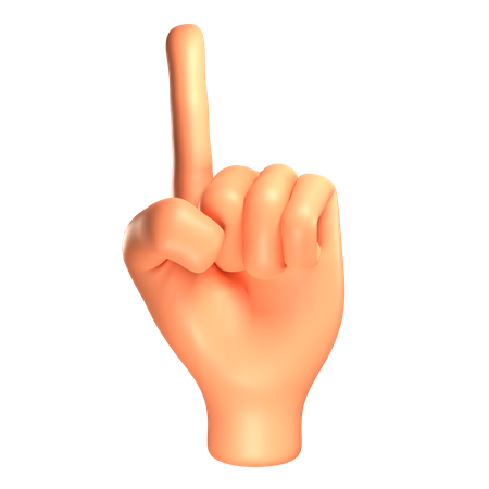 One finger hand gesture  3D Icon