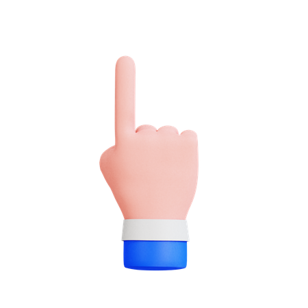 One Finger Hand Gesture  3D Icon