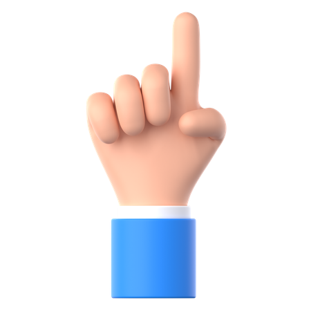 One Finger Hand Gesture  3D Icon