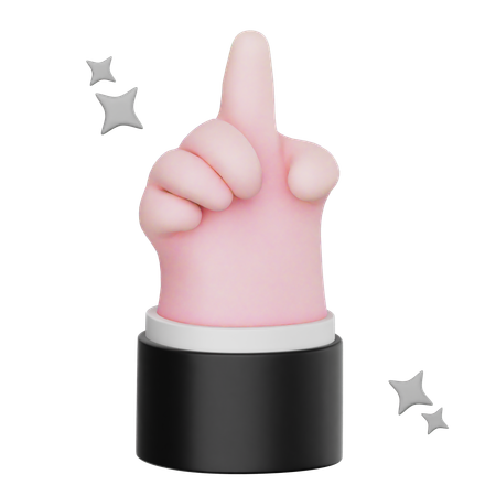 One Finger Hand Gesture  3D Icon