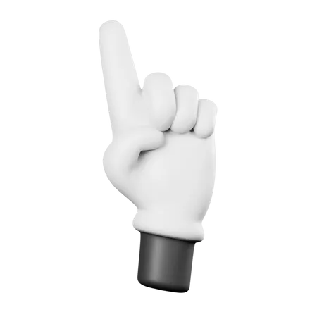 One Finger Hand Gesture  3D Illustration