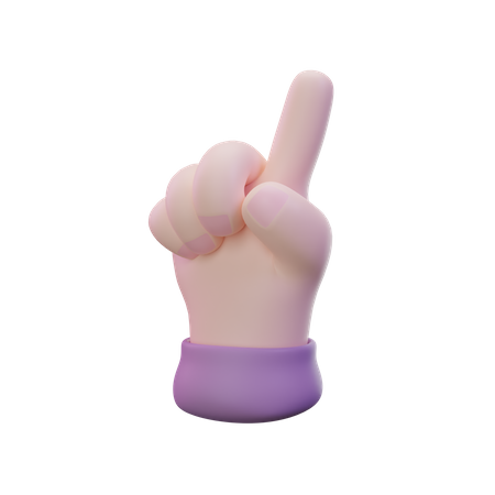One Finger Hand Gesture  3D Icon
