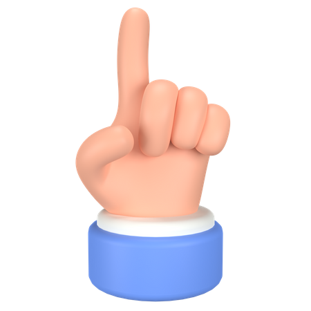 One Finger Sign Hand Gesture  3D Icon