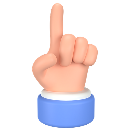 One Finger Sign Hand Gesture  3D Icon