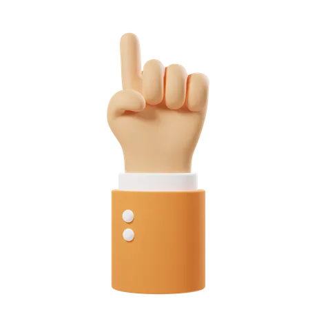 One FInger Up Hand Gesture  3D Icon