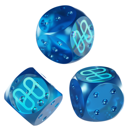 One Glass Dice Crypto  3D Icon