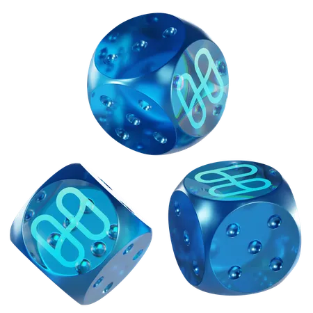 One Glass Dice Crypto  3D Icon