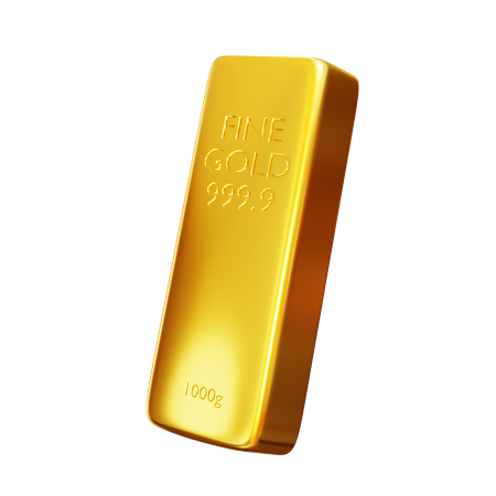 One Gold Bar  3D Icon