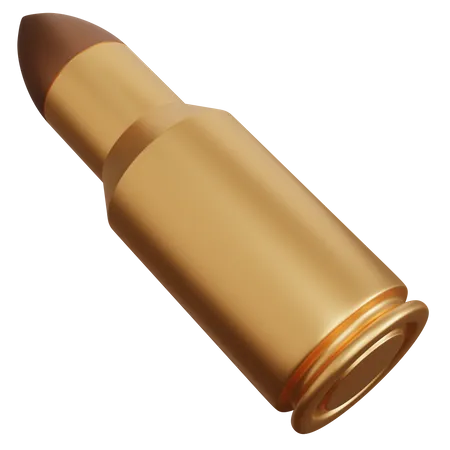 3 D Rendering One Gun Bullets Isolated 3D Icon