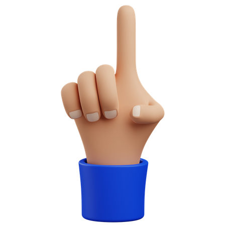One hand gesture  3D Icon