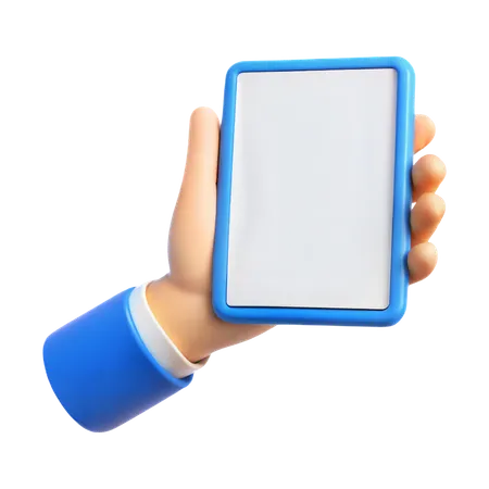 One Hand Holding Tablet  3D Icon