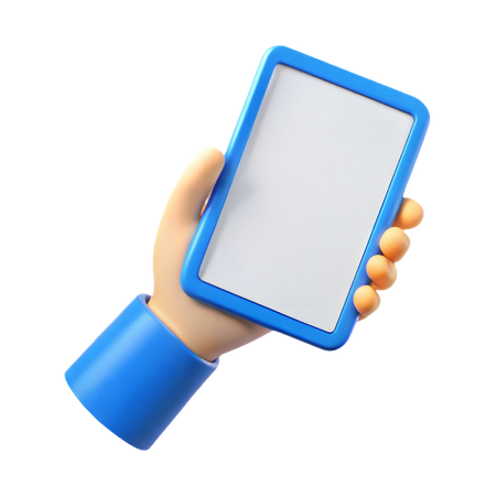 One Hand Holding Tablet  3D Icon