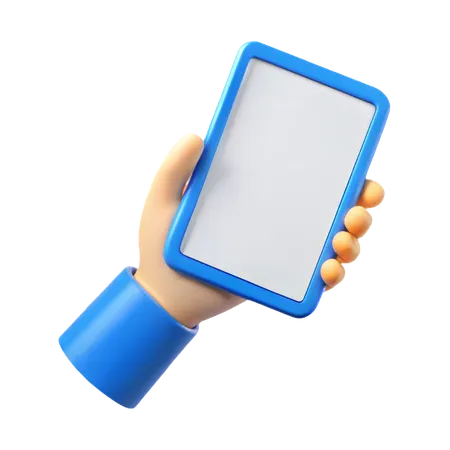 One Hand Holding Tablet  3D Icon